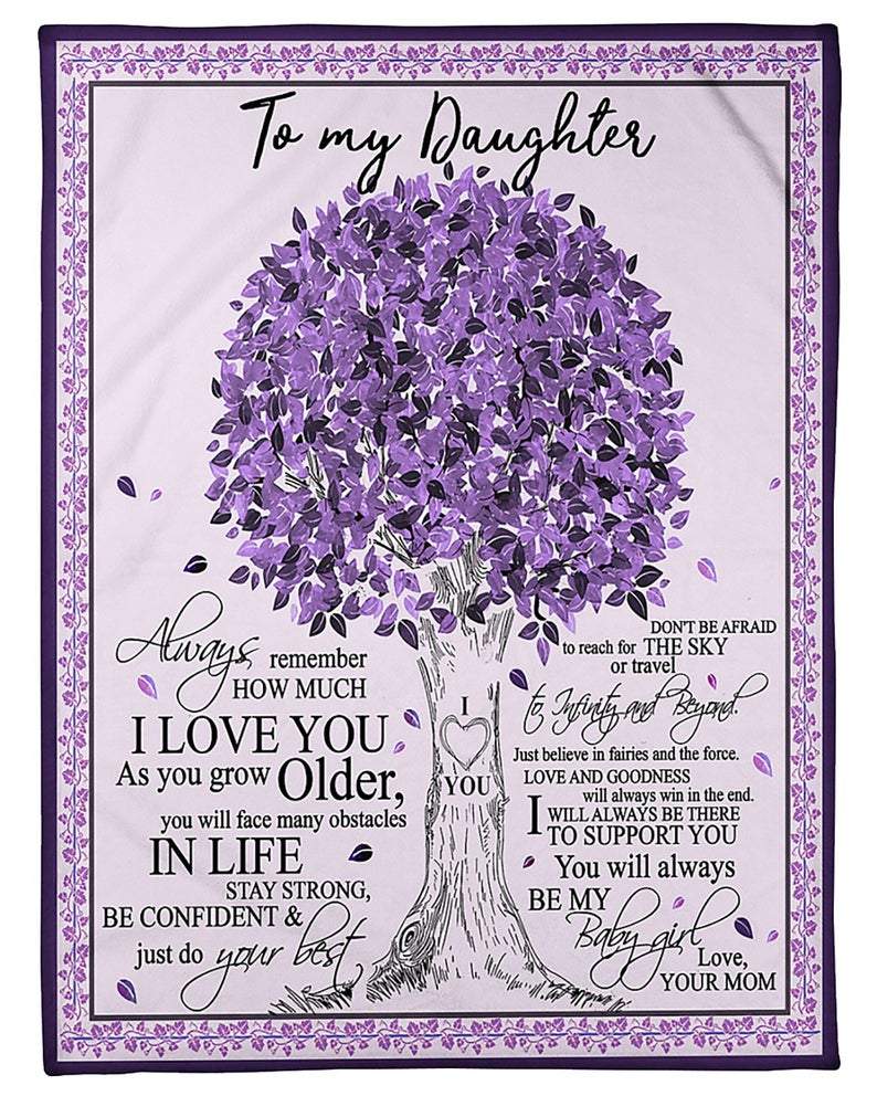 To My Daughter Blanket From Mom,Always,Remember How Much I Love You Blanket Gift For Daughter Family Home Decor Bedding Couch Sofa Soft And Comfy Cozy