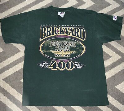 Vintage Logo Athletic Brickyard 400 Inaugural Nascar Race Shirt  L Cars 9972