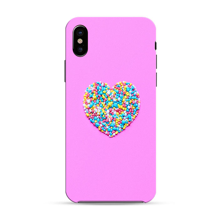 Colorful Candy Shaped Heart iPhone X 3D Case