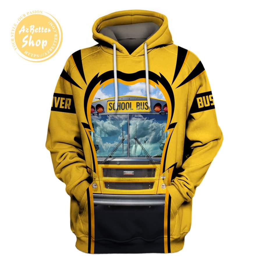 Busdriver School Bus With Working 3D Hoodie