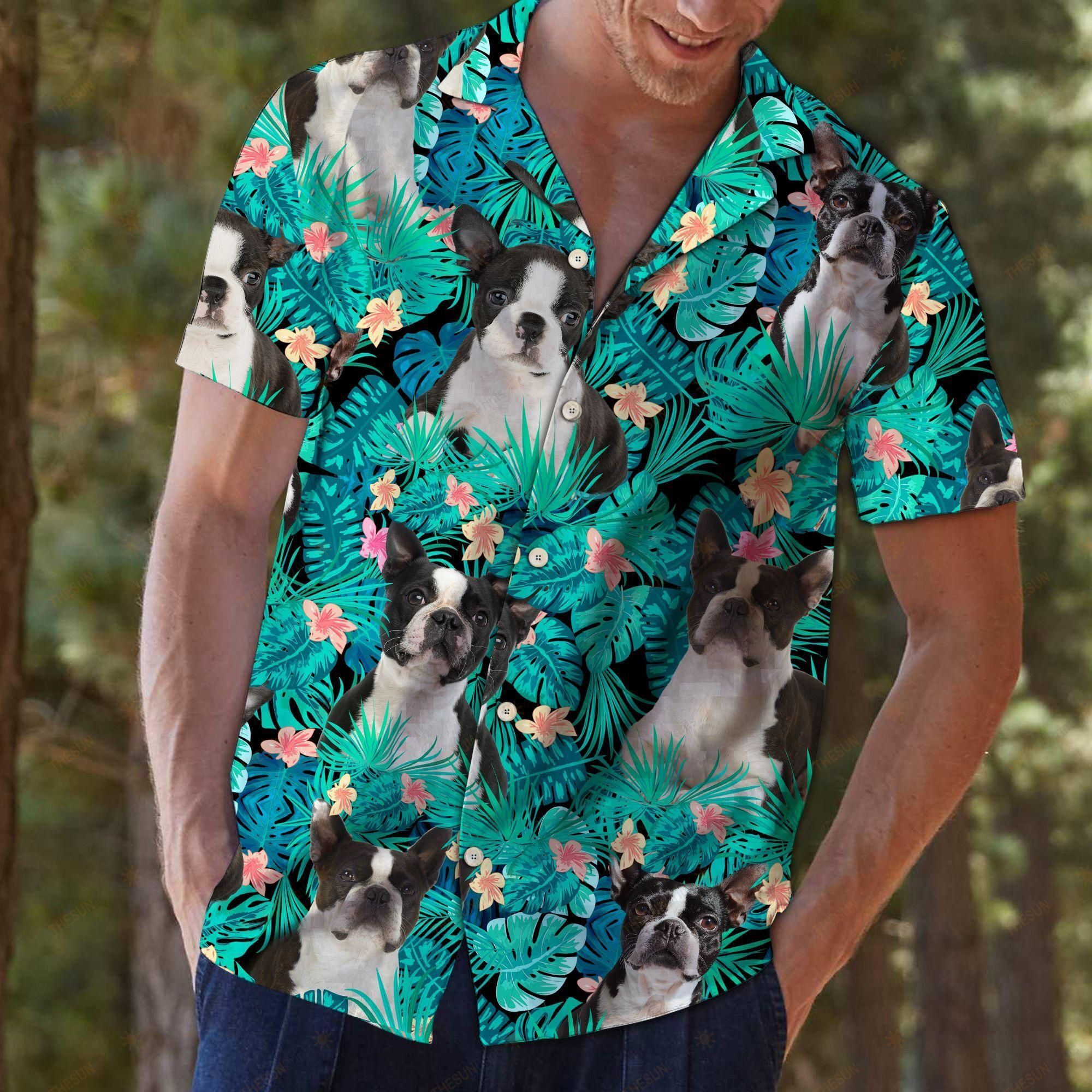 Boston Terrier Tropical Hawaiian Shirt Ha85156