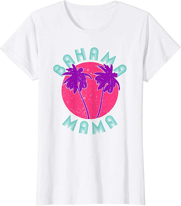 Womens Cute Bahama Mama Beach Lovers Vintage Retro Gift T-Shirt