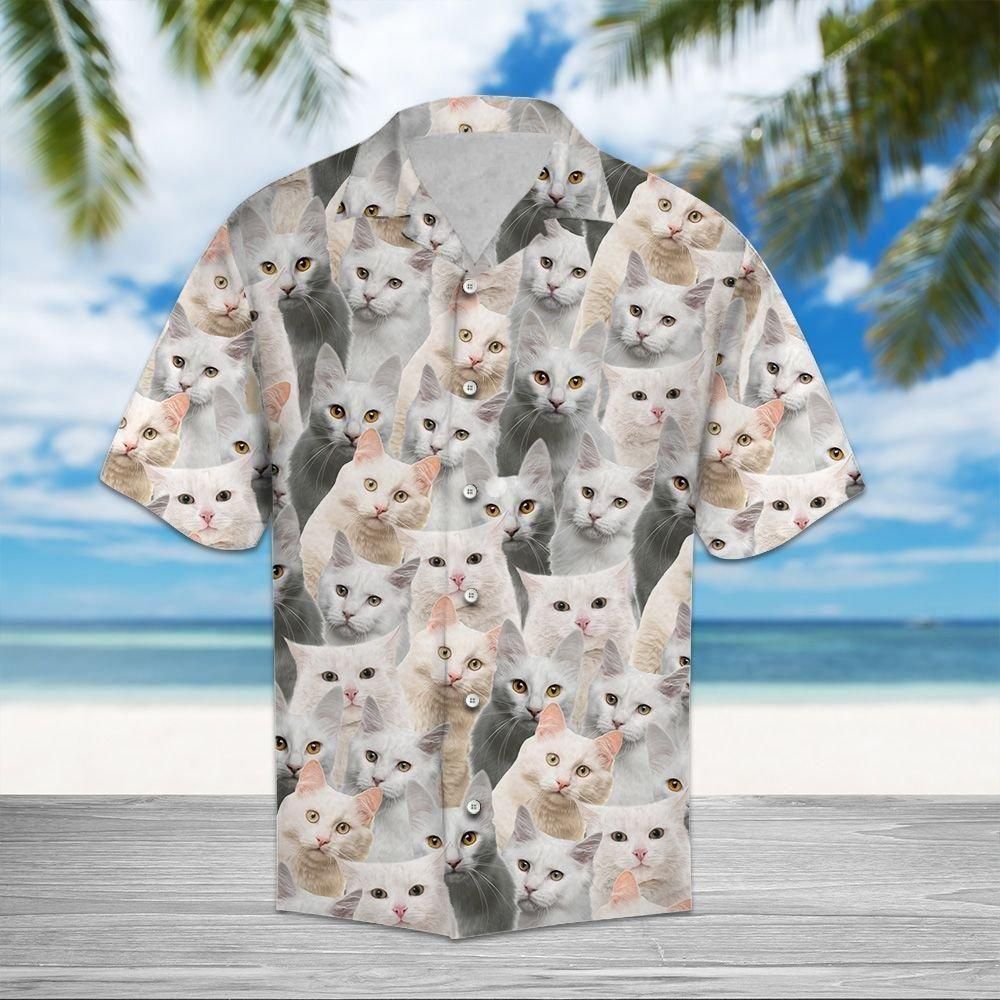 Turkish Angora Awesome Aloha Hawaiian Shirt Colorful Short Sleeve Summer Beach Casual Shirt For Men And Women