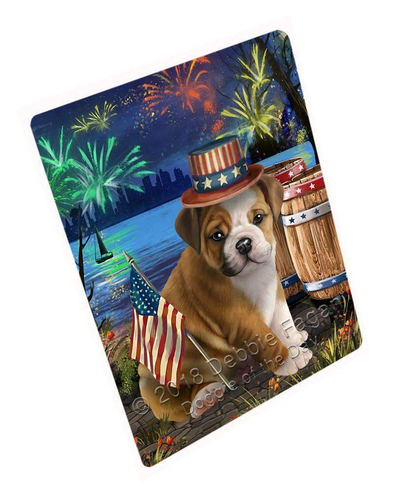 4Th Of July Independence Day Fireworks Bulldog At The Lake Blanket Blnkt74523