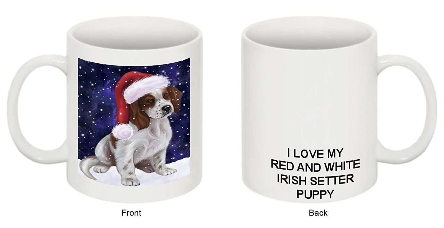 Let It Snow Happy Holidays Irish Setter Puppy Christmas Mug Cmg0323