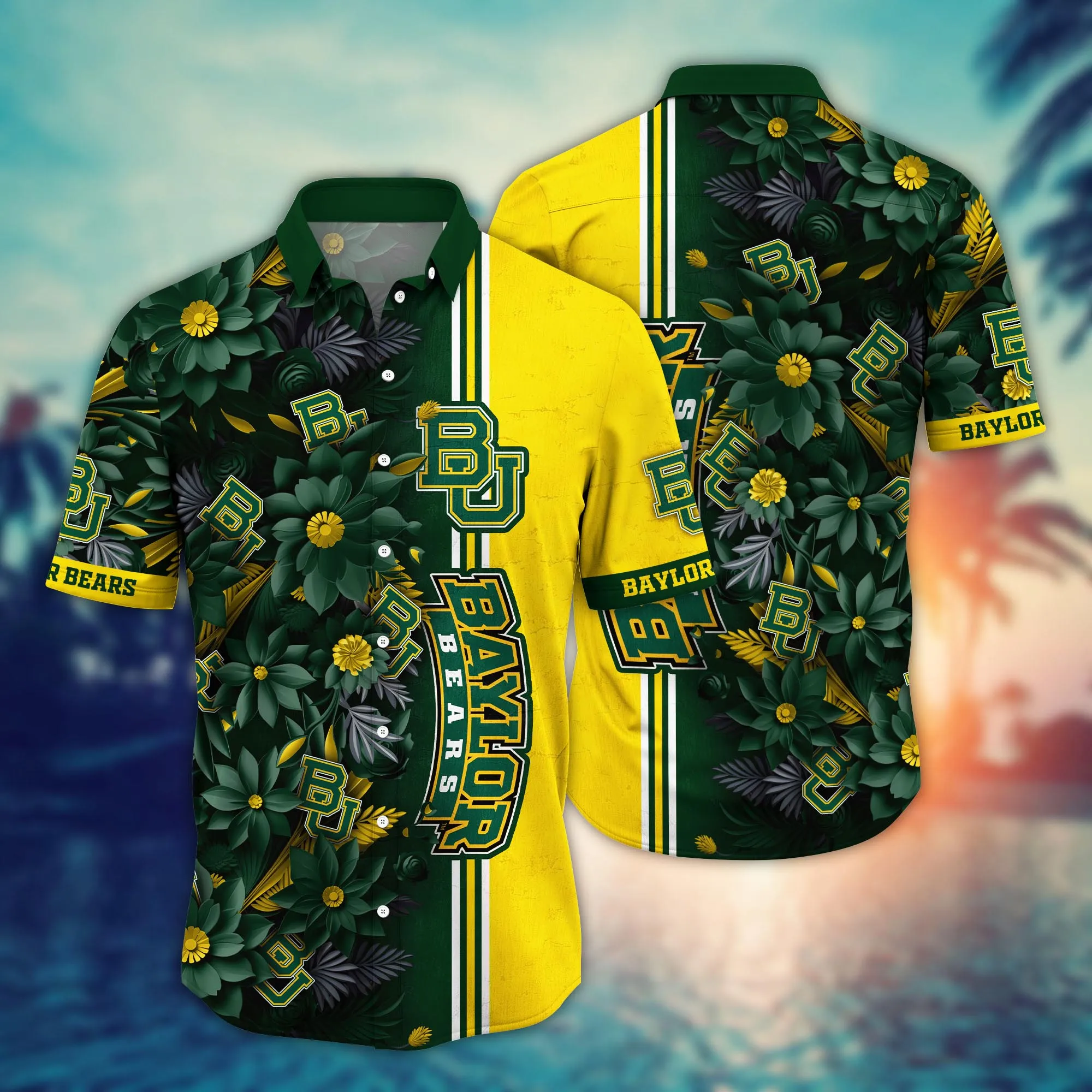 Baylor Bears NCAA Hawaiian Shirt Custom Blooming Flowers Aloha Shirt