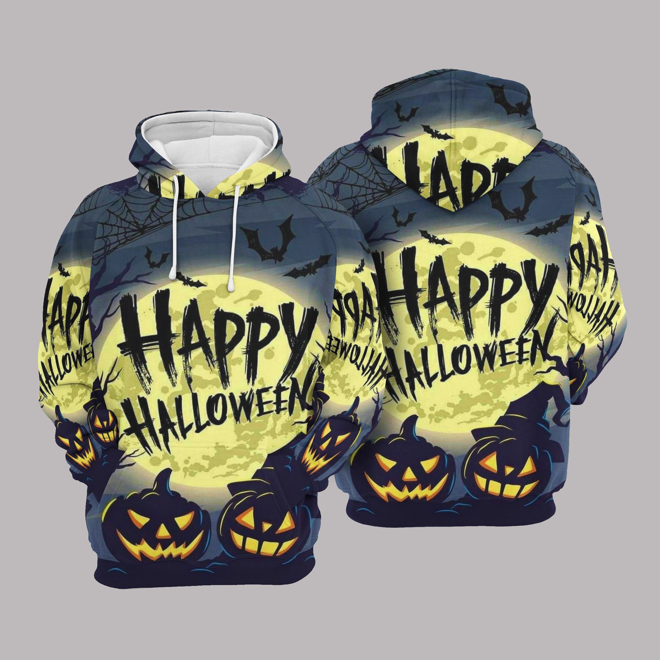 Happy Halloween 3D Hoodies, Pumpkin Angry Halloween Unisex Hoodie