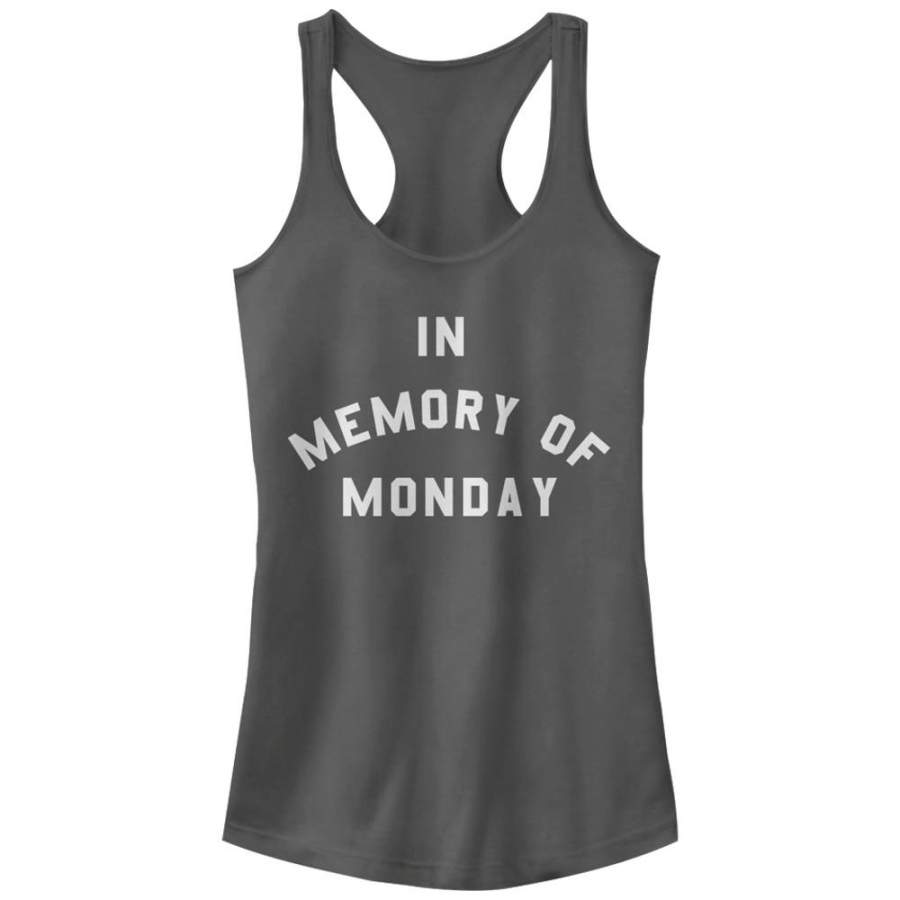 CHIN UP Junior’s Memory of Monday  Racerback Tank Charcoal