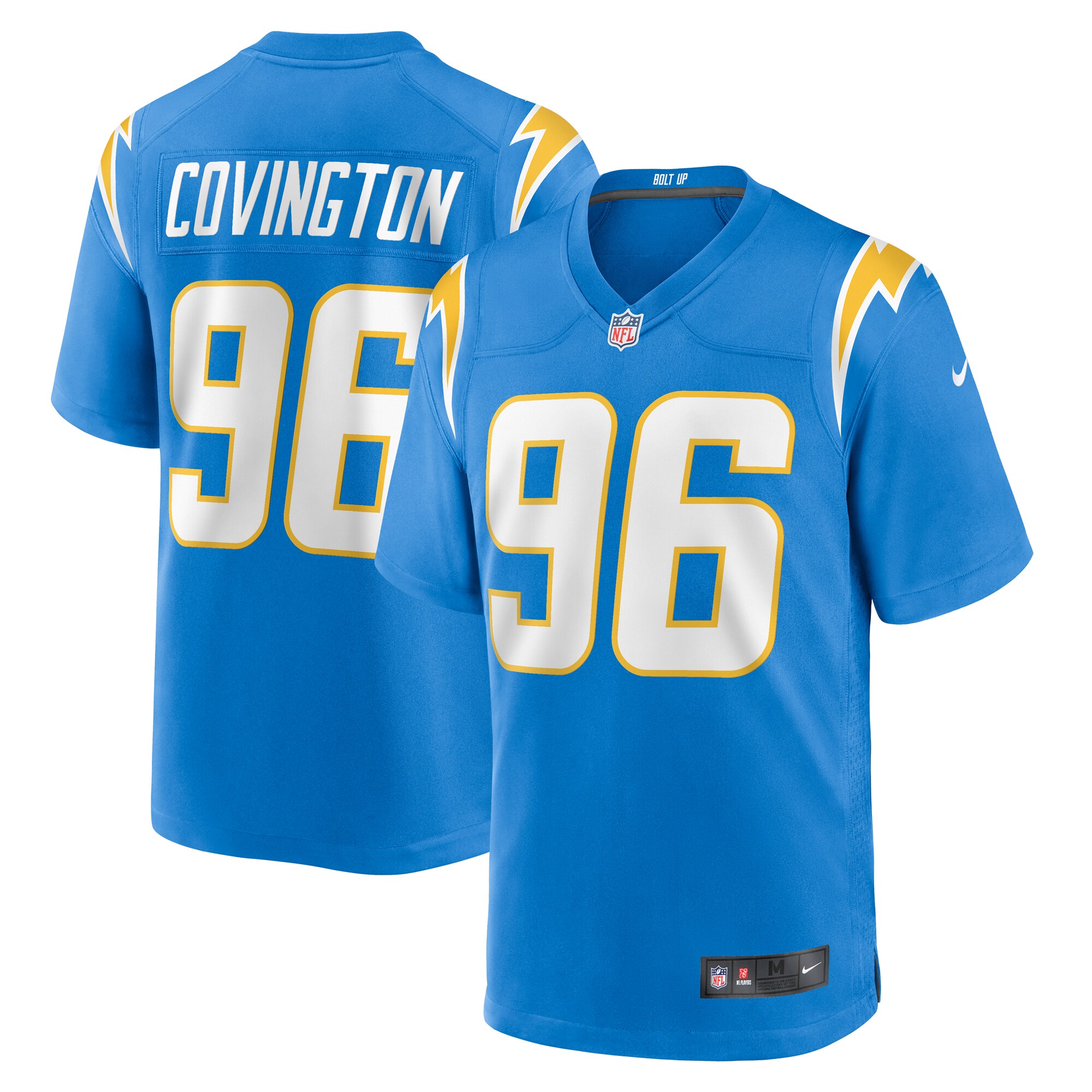 Christian Covington Los Angeles Chargers Team Game Jersey – Powder Blue