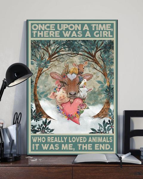 A Girl Who Really Loved Animals Once Upon A Time Vertical Canvas Art And Poster