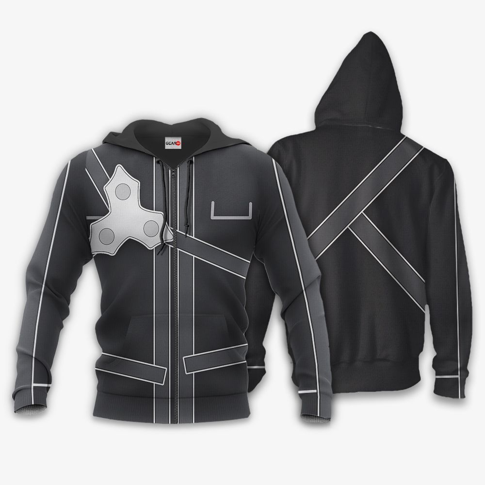 Sword Art Online Kirito Uniform Hoodie Shirt Anime Zip Jacket