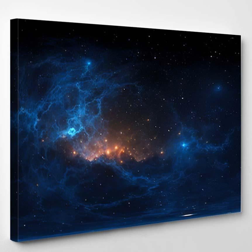 360 Degree Stellar System Nebula Panorama – Galaxy Sky And Space Canvas Print