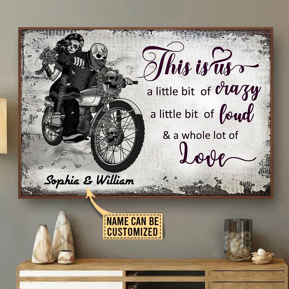 Aeticon Gifts Personalized Motorcycling Sketch A Little Bit Canvas Mom Dad Gift Home Decor