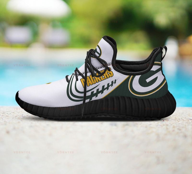 Green Bay Packers Limited Edition Men’S And Women’S Black Sole And Shoelaces White Reze Sneakers, Custom Shoes