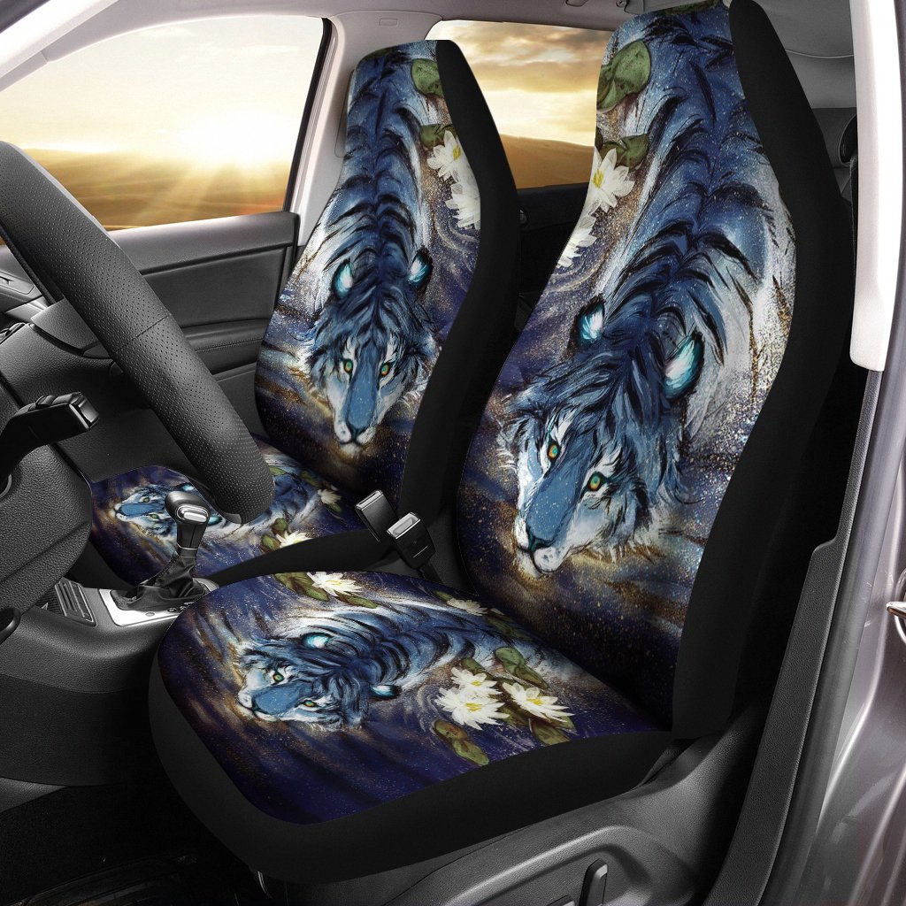 Swimming Tiger Car Seat Covers Custom Tiger Car Accessories