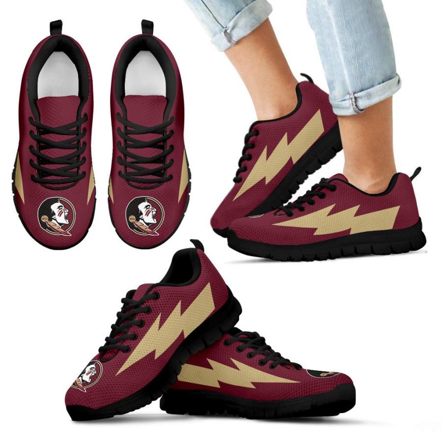 Unique Florida State Seminoles Sneakers Thunder Lightning Amazing Logo