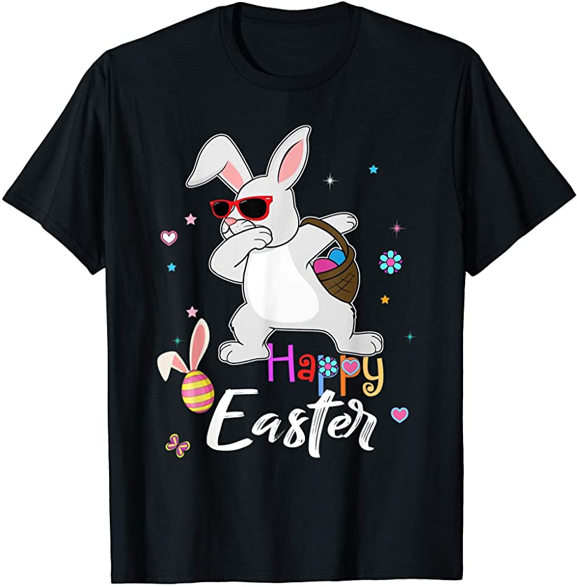 Dabbing Rabbit Easter Day Eggs Dab Boys Girls Kid Tee Bunny T-Shirt