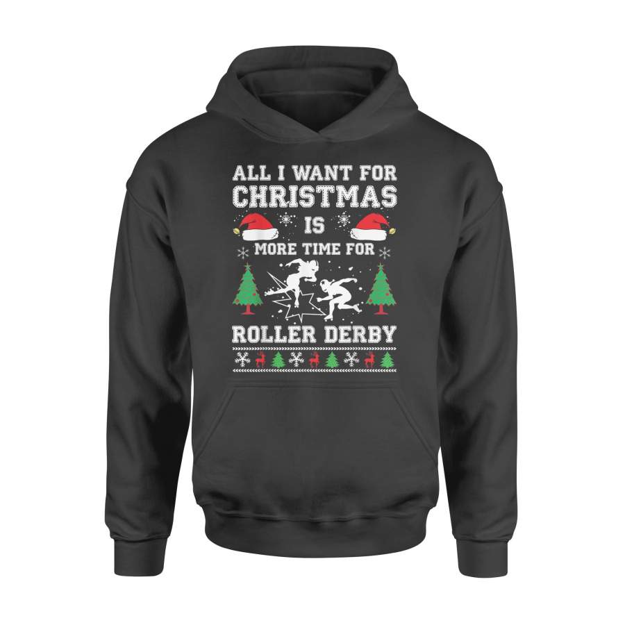 Roller Derby Christmas Quote Santa Hat Ugly Design Gift T-Shirt – Standard Hoodie