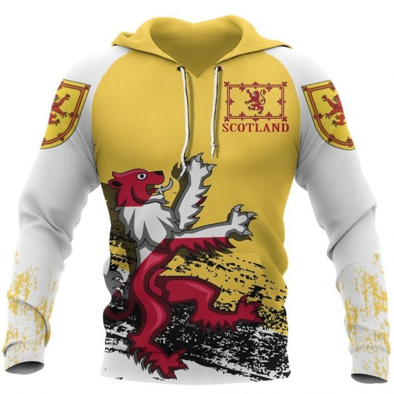 Unisex Hoodie All Over Print Lion Gifts Rampant Lion Of The Royal Arms Of Scotland Yellow Us Unisex Size Hoodie