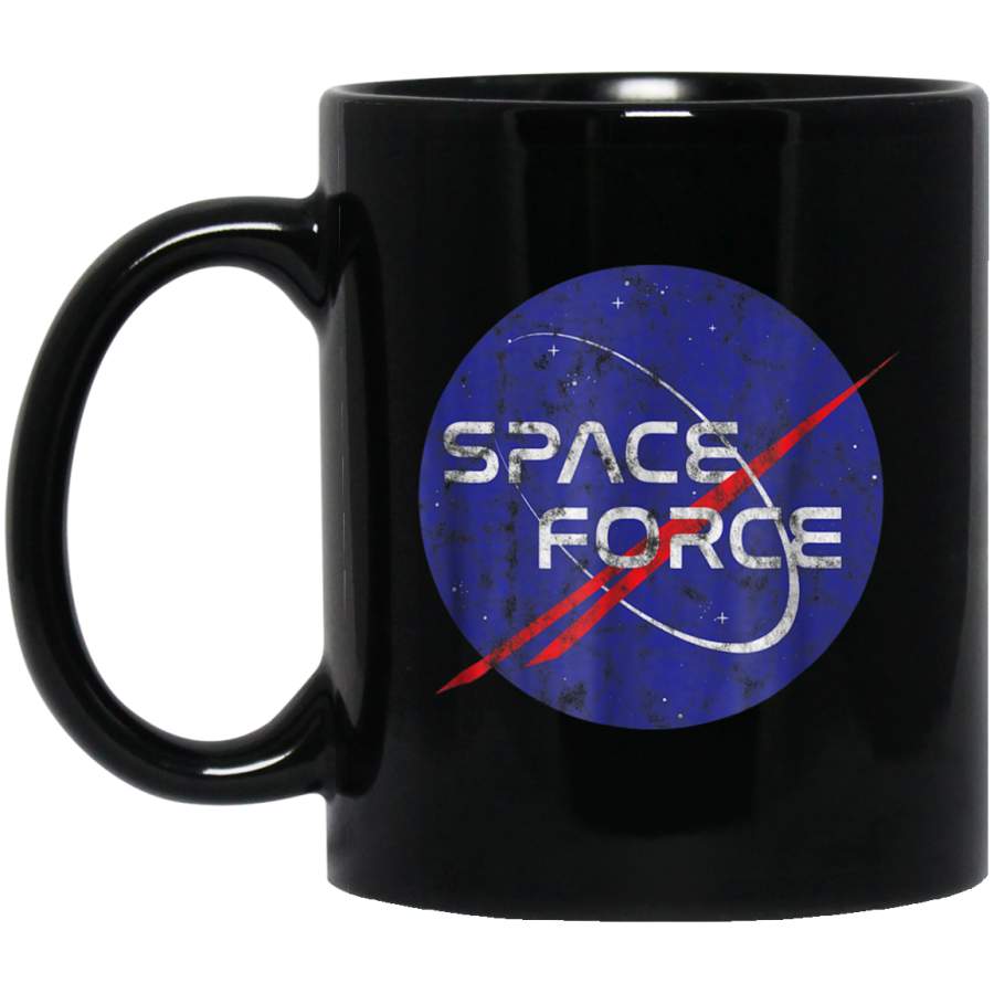 United States Space Force T-Shirt Vintage Classic Logo Black Mug