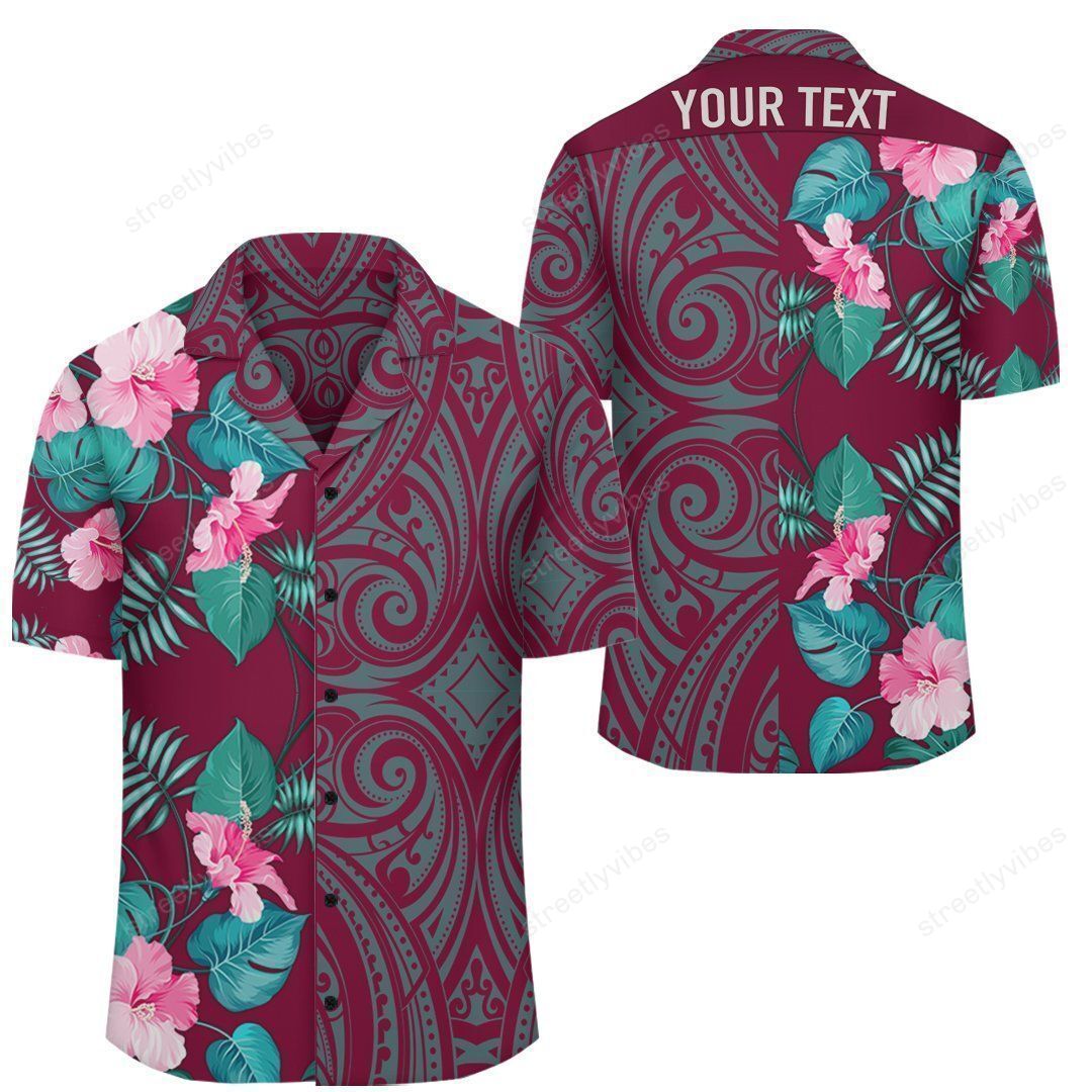 Hawaiian Hibiscus Tropical Polynesian Pink Melio Style Hawaiian Shirt Ha103687