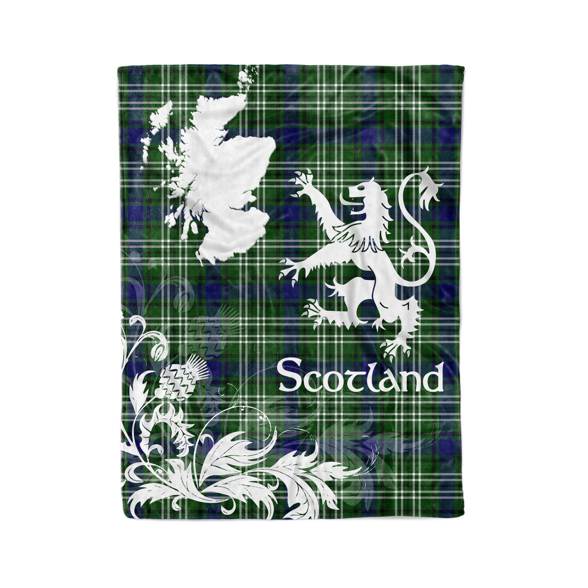 Tartan Plaid Fleece Blanket Tartan Blanket Thistle And Lion Scottish Clan Spottiswood Plaid Blanket