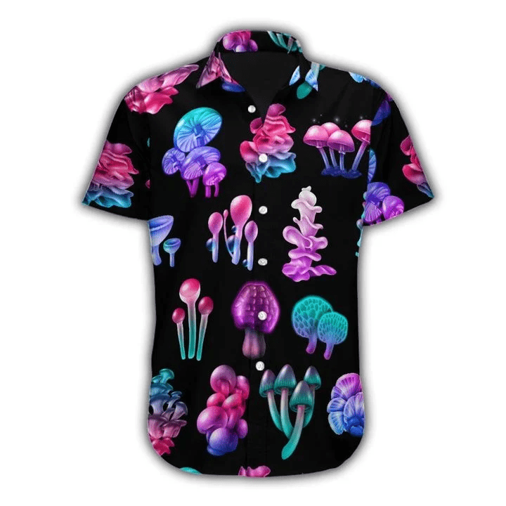 Simple Mushroom Black Hawaii Shirt For Men Women Adult Ha44580