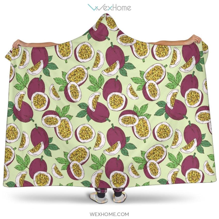 Passion Fruit Pattern Hooded Blanket