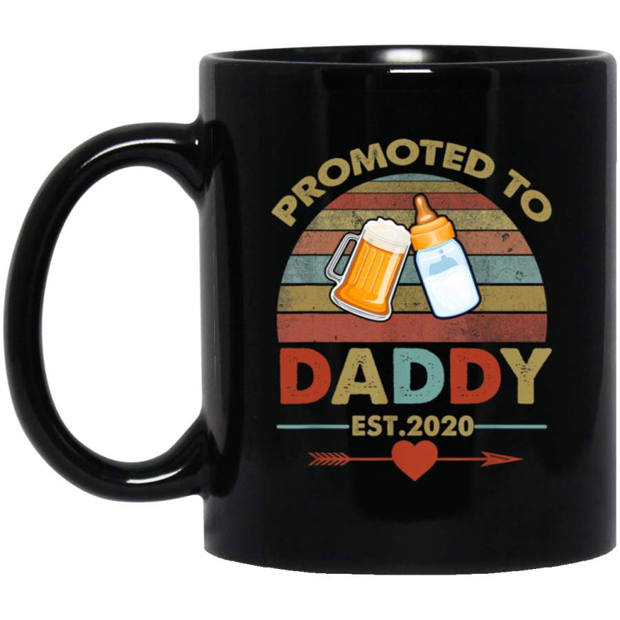 Promoted to Daddy est 2020 Vintage Arrow Black Mug