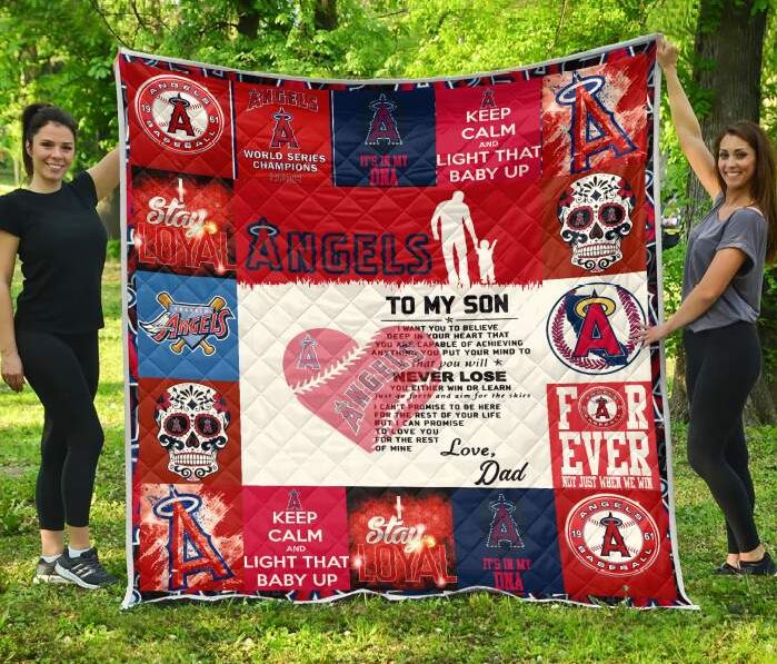 Los Angeles Angels Family To My Son 3D Quilt Blanket, Fleece Blanket