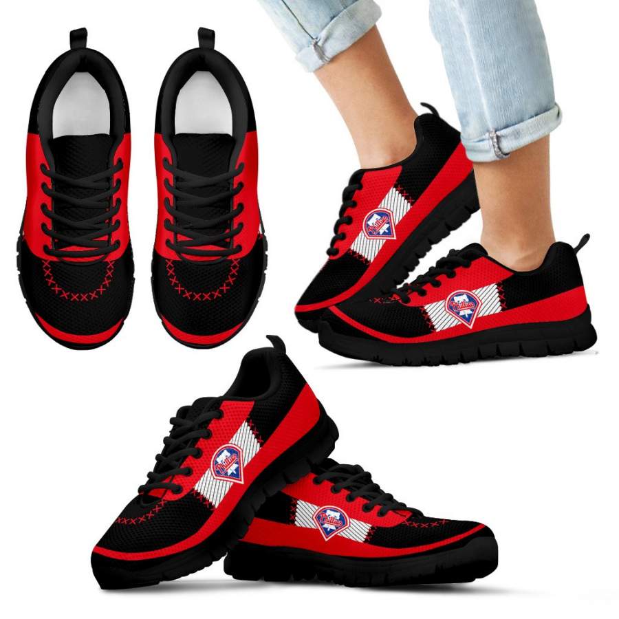 Cross Thread Seamless Beautiful Logo Philadelphia Phillies Sneakers