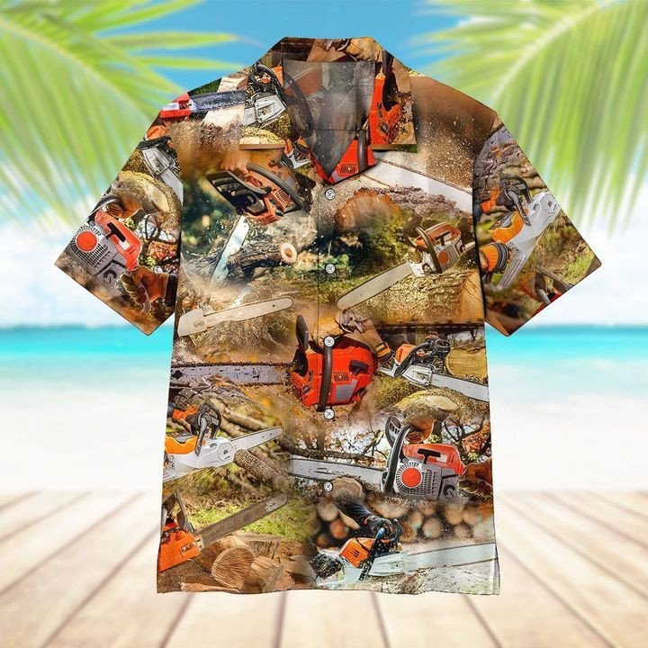 Chainsaw Hawaii Graphic Print Short Sleeve Hawaii Casual Shirt Ha31600