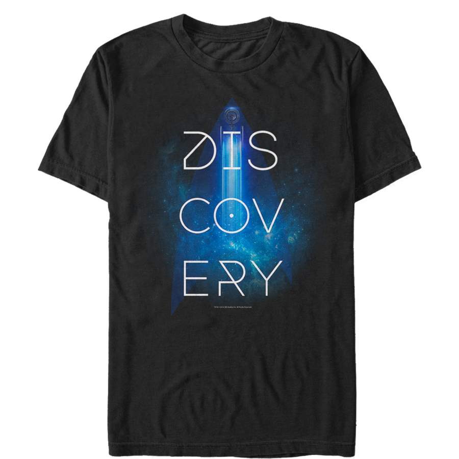 Star Trek Men’s Sleek Discovery Text  T Shirt