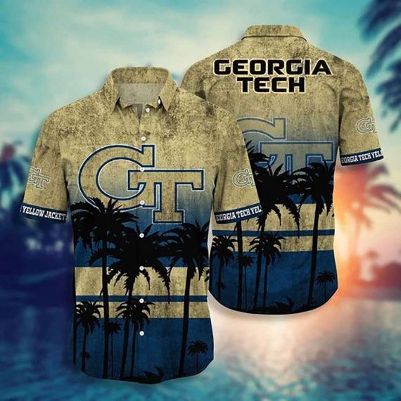 Georgia Tech Yellow Jackets Hawaiian Shirt Aloha Beach Holiday Ha75322