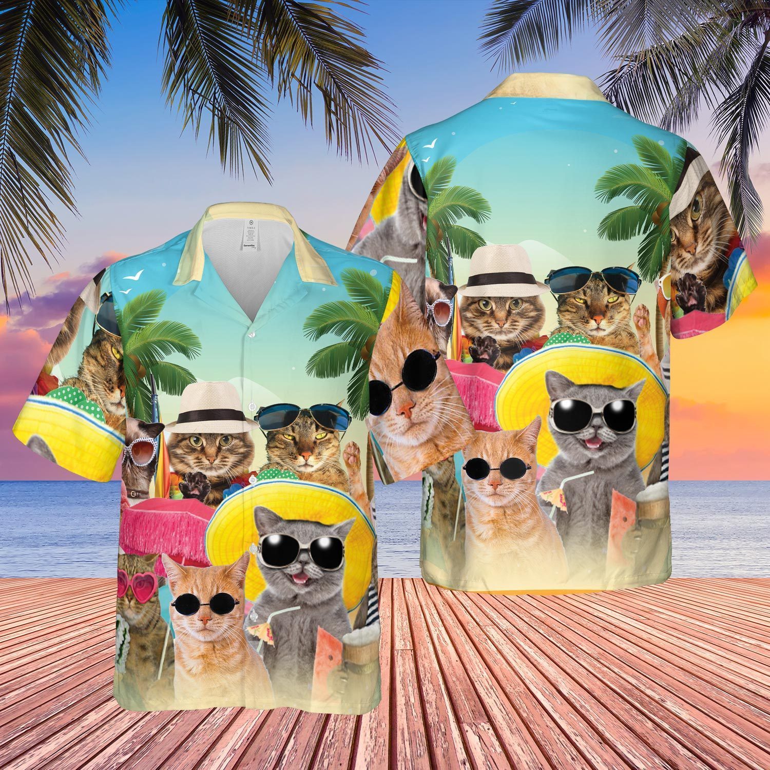 Cat Tropical Beach Hawaii Shirt Ha26821