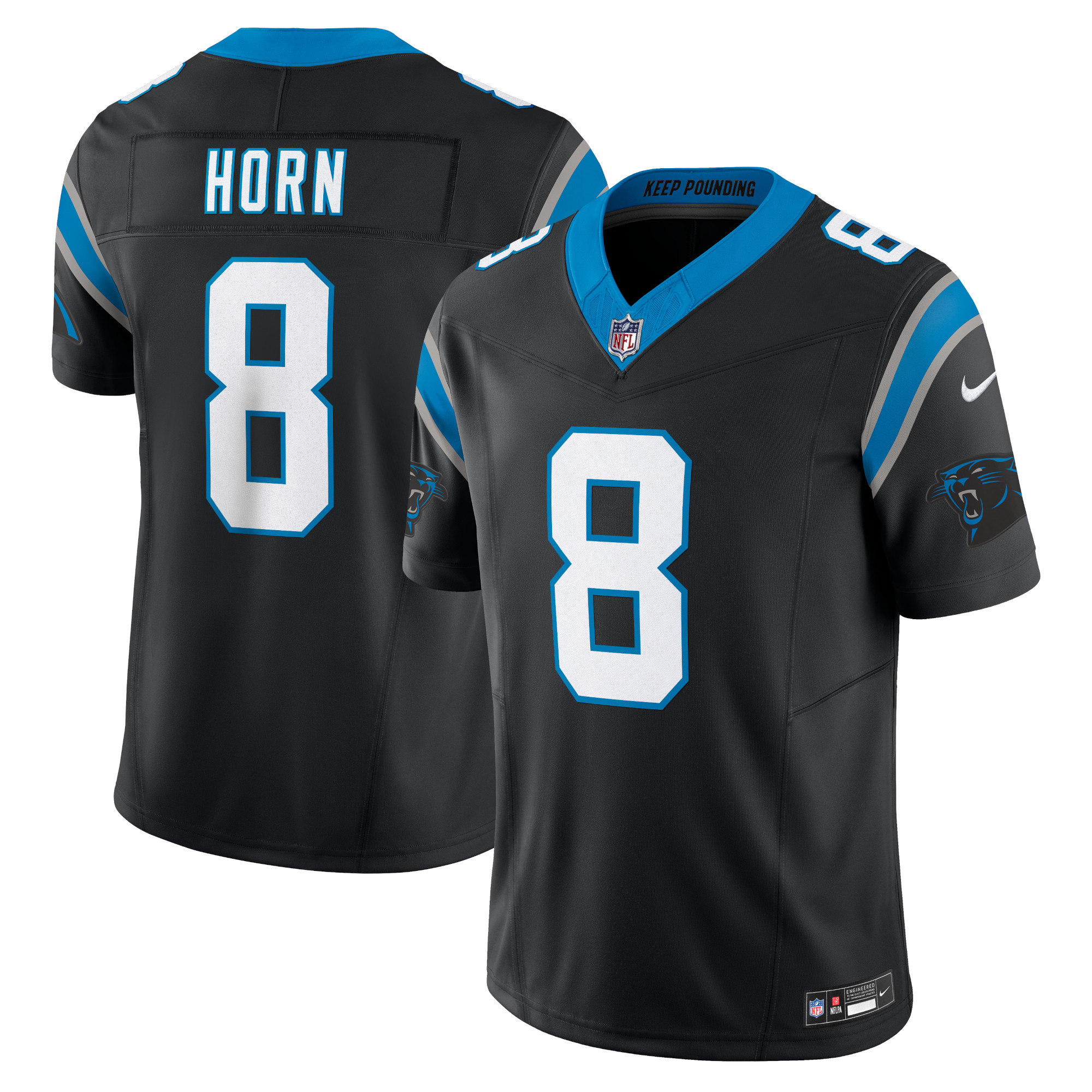 Men’s Carolina Panthers Jaycee Horn Black Vapor F.U.S.E. Limited Jersey