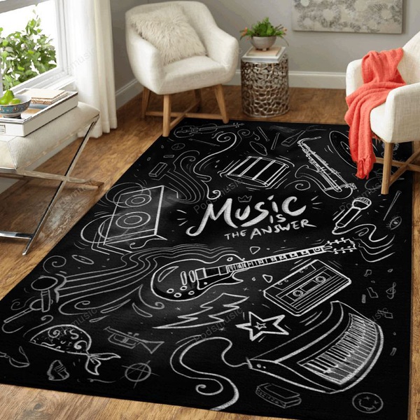 Music Back 2 School Art Area Rug Living Room Rug Home Decor Floor Decor N98 Hoodieshaven