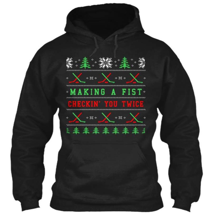 Ugly Christmas Hockey Sweater Hoodie