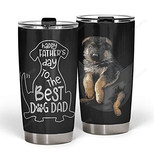 Personalized Mountain Dog Puppy Tumbler Happy Fathers Day To The Best Dog Dad Stainless Steel Vacuum Insulated Double Wall Travel Tumbler Perfect Gifts For Dog Lovers Dog Dad On Fathers Day