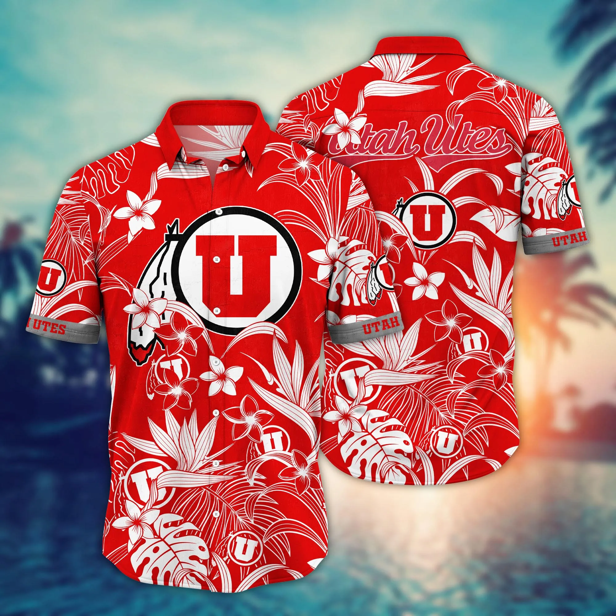 Utah Utes NCCA Hawaiian Shirt Pool Partiestime Aloha Shirt