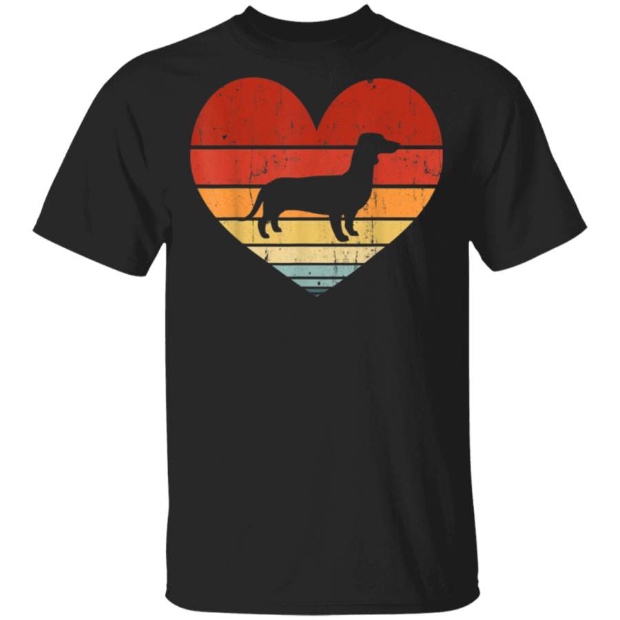 Dog Lover T shirt Vintage Pet Dachshund Heart Gift valentine TShirt