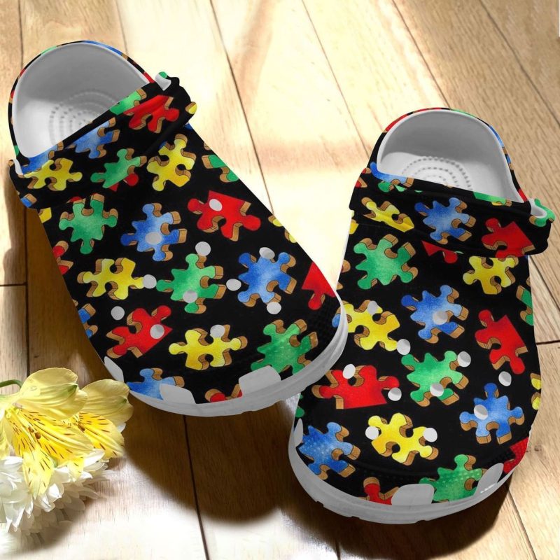 Autism Awareness Puzzle Crocband Clog Shoes For Men Women