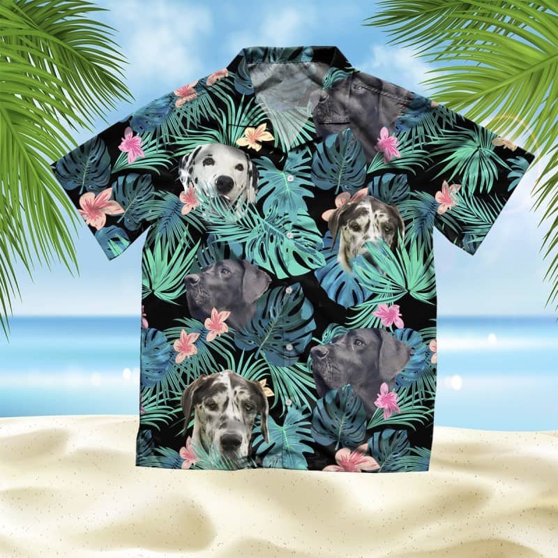 Felacia Great Dane Summer Leaves Hawaii Shirt Ha50227