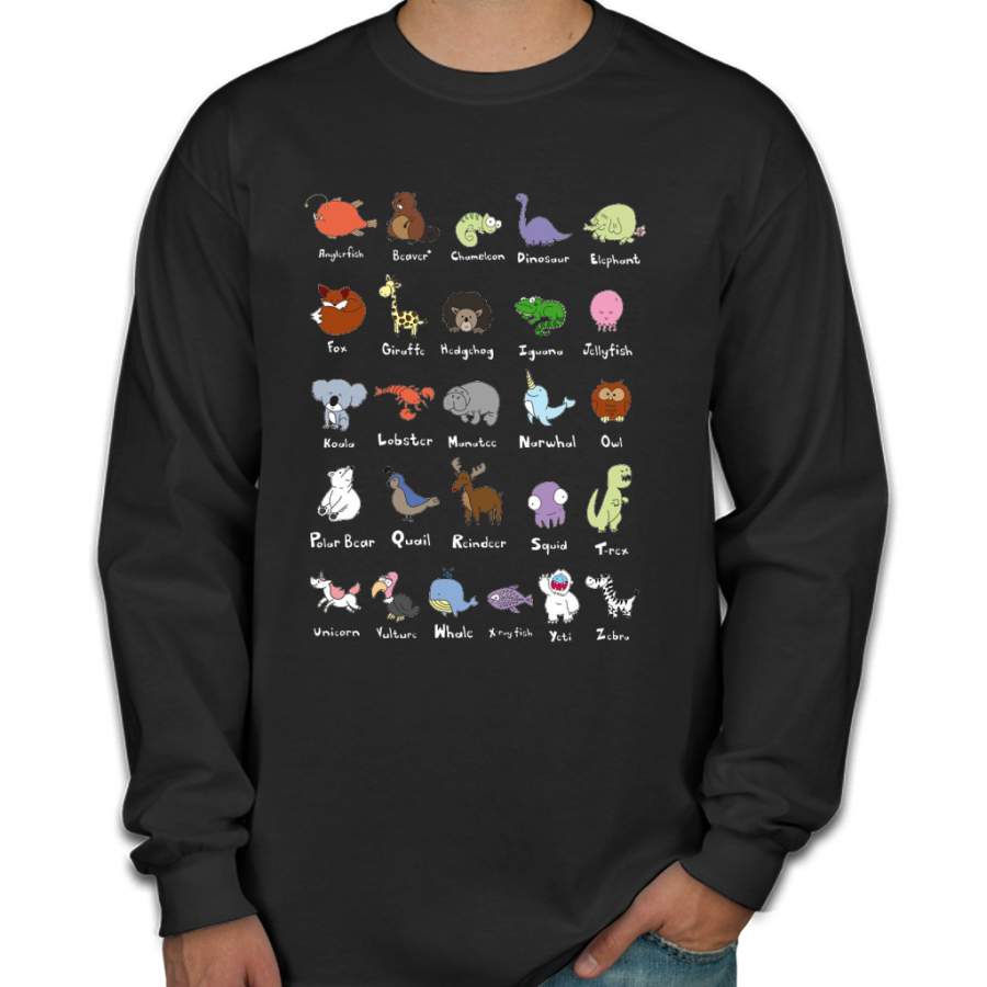 The Animal Alphabet Men Long Sleeve Shirt