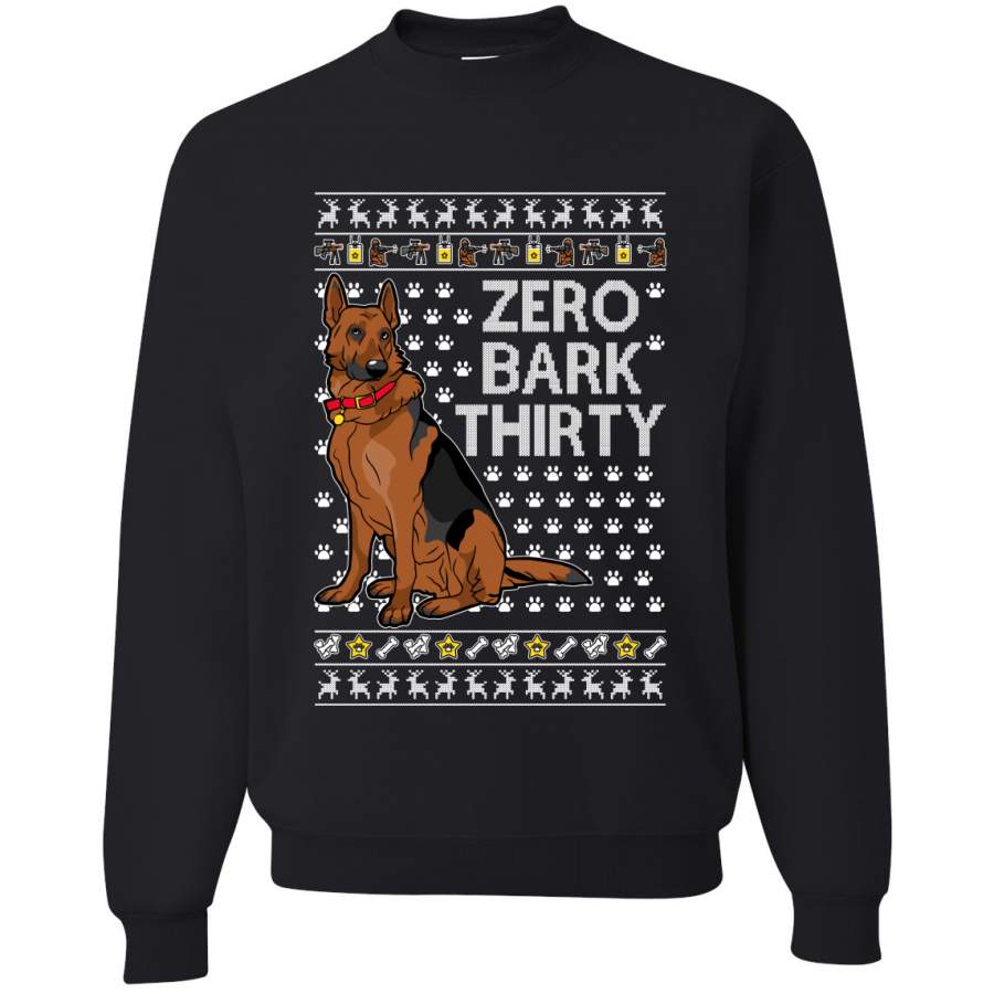 Zero Bark Thirty Funny Dog Xmas Ugly Christmas Unisex Crewneck Graphic Sweatshirt