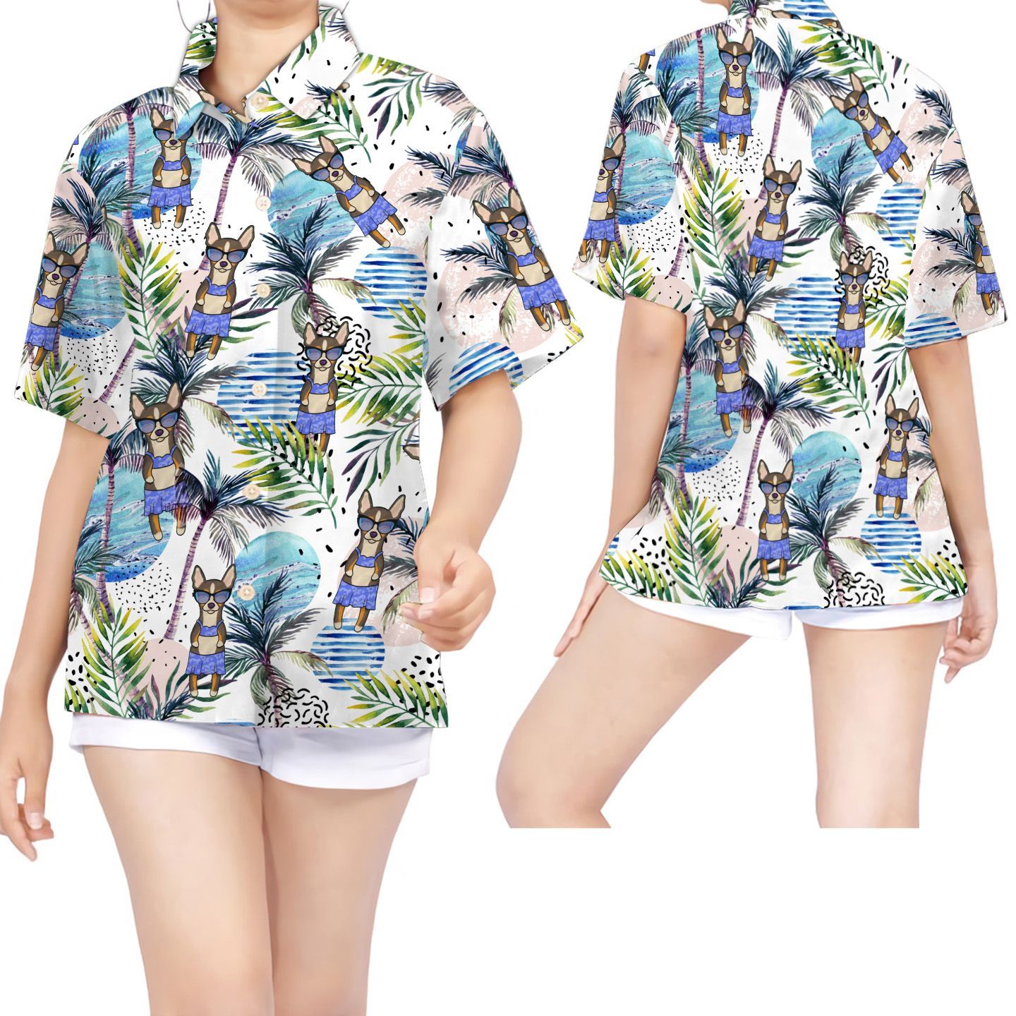 Chihuahua And Beach Women Hawaii Shirt For Dog Lovers In Daily Life Ha3450