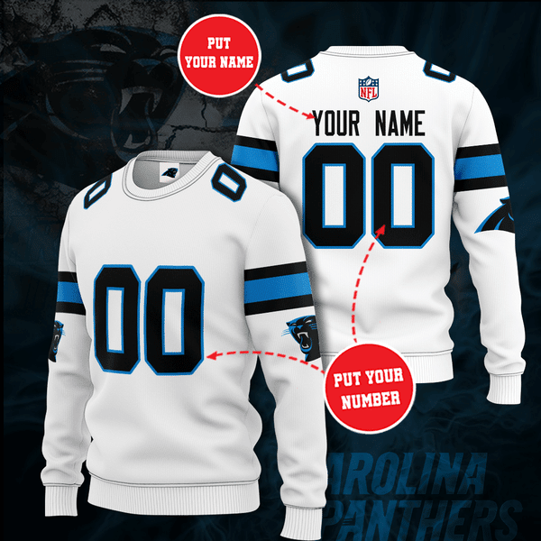 Personalized Carolina Panthers Professional Football Team All Over Print 3D Sweatshirt-White