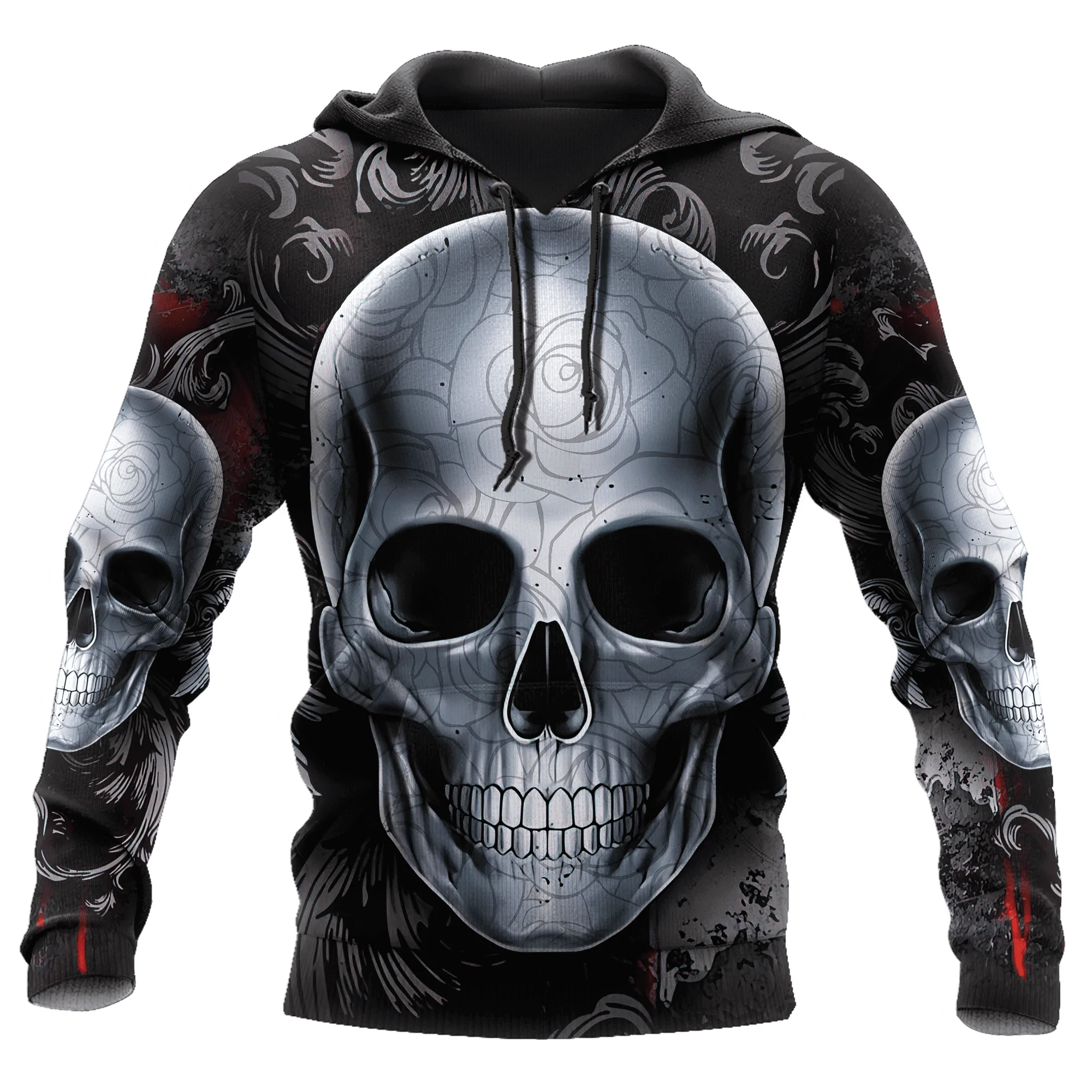 Rose Skull Unisex Hoodies, Skull Hoodie For Men And Women, Gift For Skull Lovers