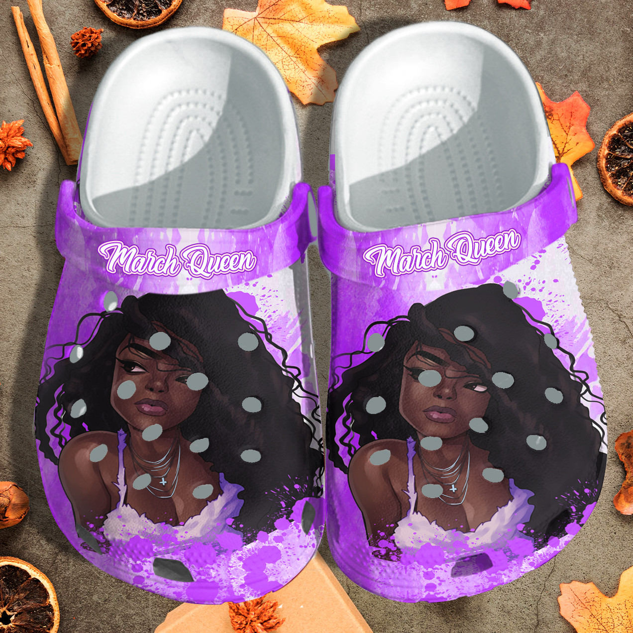 Black Queen Love Purple Shoes Clogs Crocs Birthday Gift For Black Girls – Bgq004