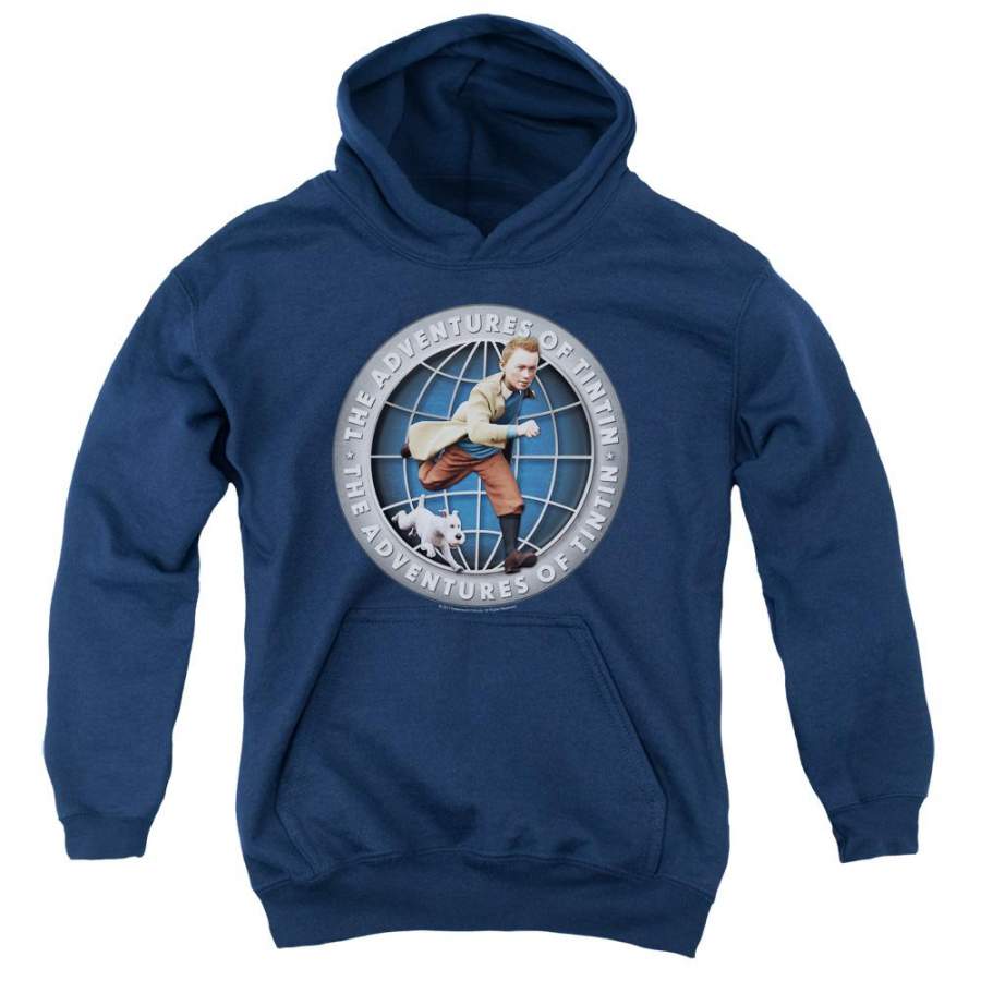 The Adventures of Tintin Globe Youth Hoodie (Ages 8-12)